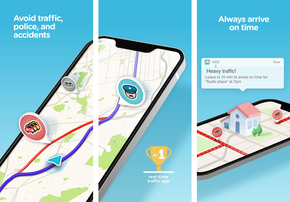 نمای مسیر یاب Waze Navigation & Live Traffic
