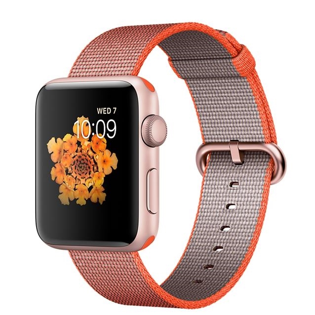 اپل واچ نسل2 اسپورت رزگلد کیس نایلون بند نارنجی42mm
