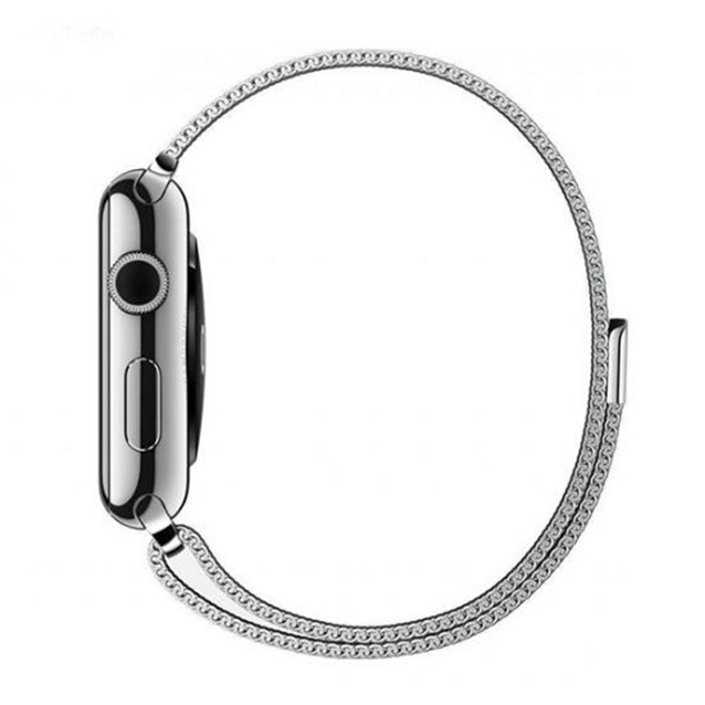 اپل واچ سری1 استیل کیس بند میلانز لوپ سیلور38mm