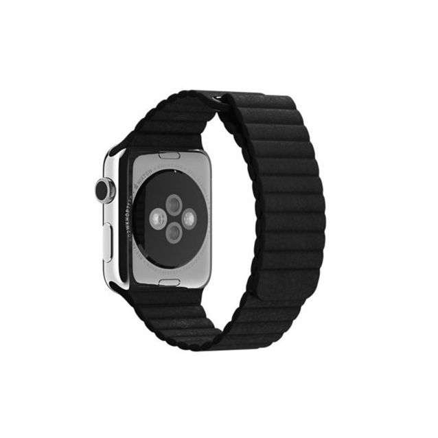  اپل واچ سری1 استیل کیس بند لیدر لوپ مشکی38mm