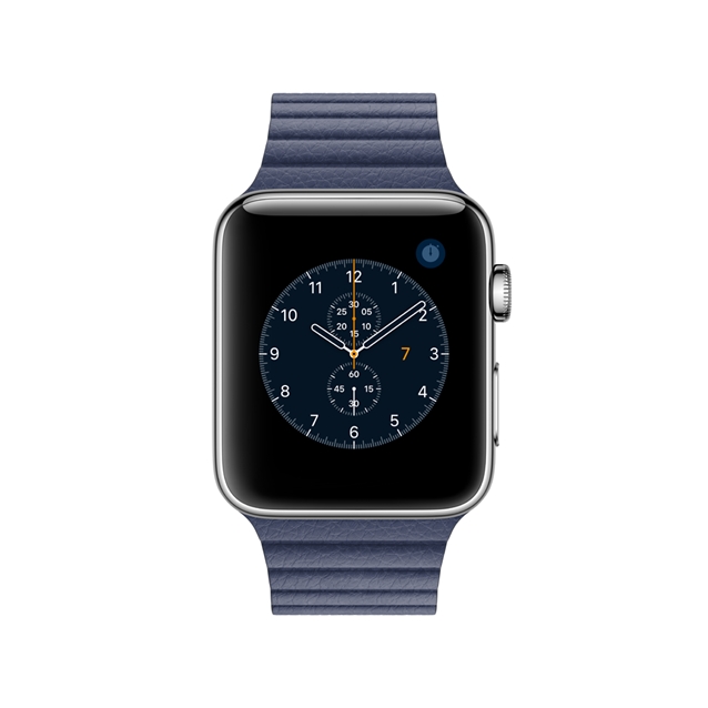  اپل واچ سری1 استیل کیس بند لیدر لوپ آبی42mm