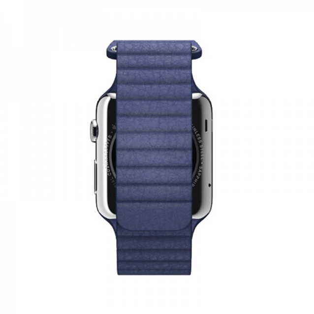  اپل واچ سری1 استیل کیس بند لیدر لوپ آبی42mm