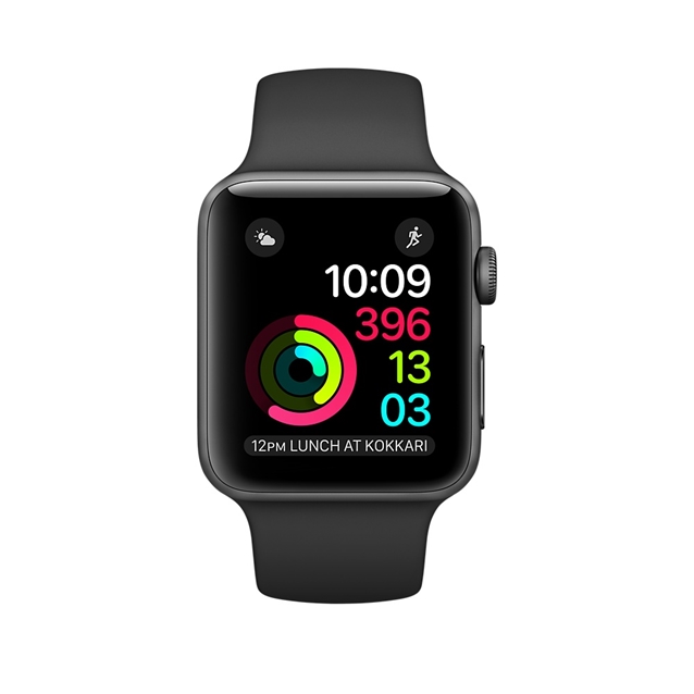 اپل واچ نسل2 گری کیس اسپورت بند مشکی 42mm