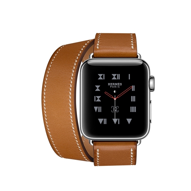واچ سری3 هرمس 38mm مدل Leather Double Tour صورمه ای