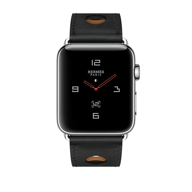 واچ سری3 هرمس 42mm مدل Leather Single Tour مشکی