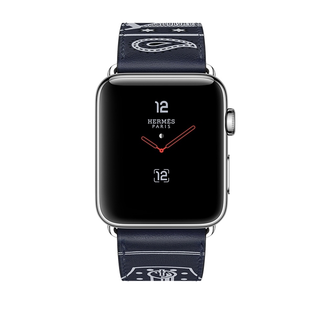 واچ سری3 هرمس 38mm مدل Leather Single Tour طرح دار صورمه ای