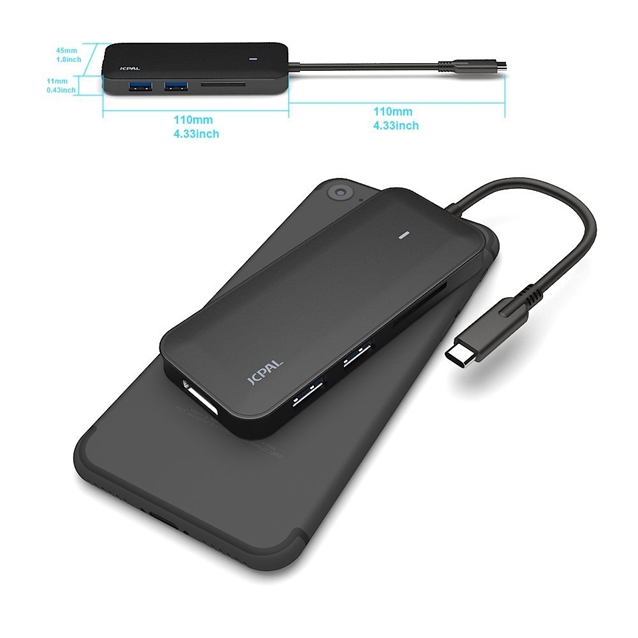 مبدل USB-C به مولتی پورت جی سی پال