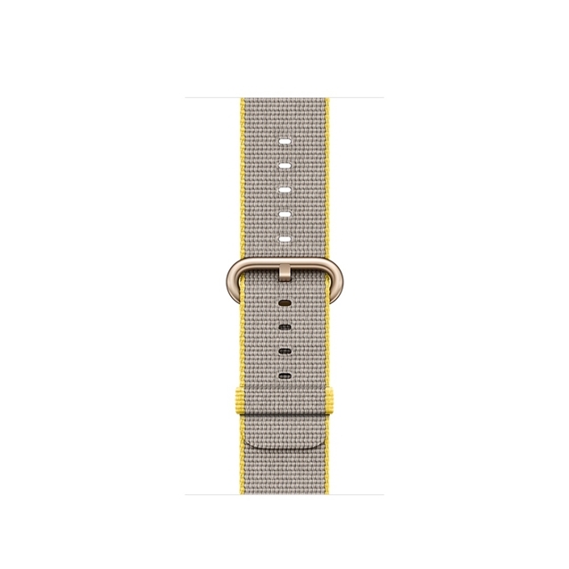 اپل واچ نسل2 اسپورت گلد کیس نایلون بند طوسی/ زرد38mm