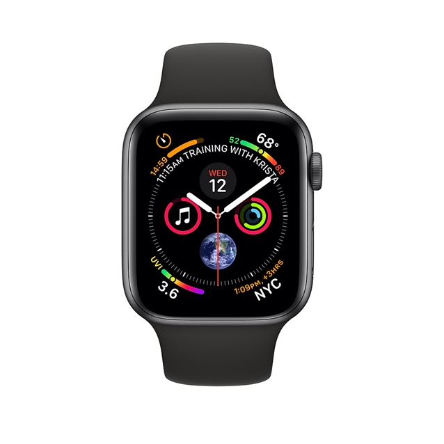 اپل واچ 4 آلومینیوم گری اسپورت بند مشکی 44mm