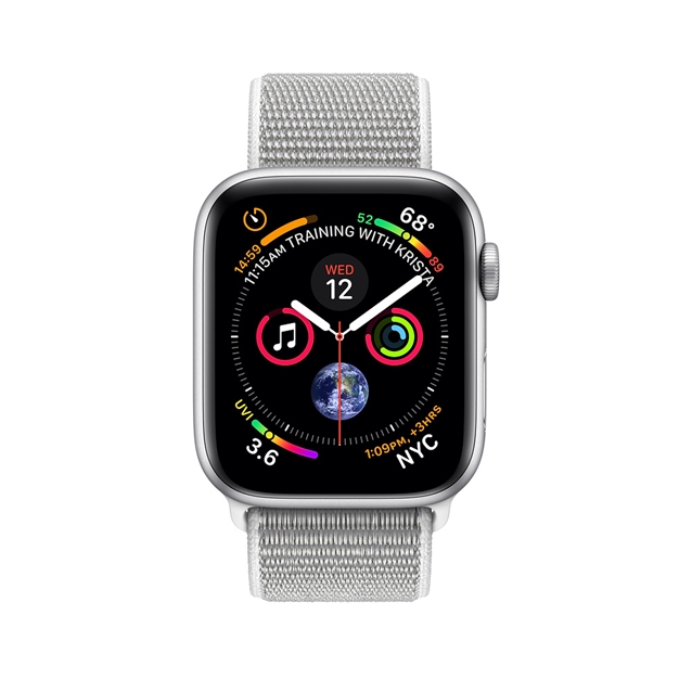 اپل واچ 4 آلومینیوم سیلور اسپورت لوپ بند سفید 44mm