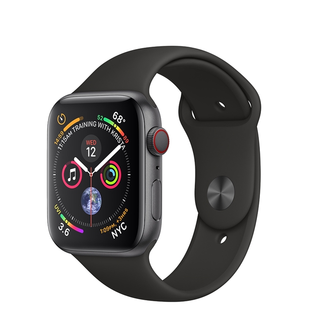اپل واچ 4 سلولار آلومینیوم گری اسپورت بند مشکی 40mm