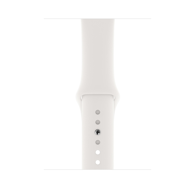اپل واچ 4 استیل سیلور اسپورت بند سفید 40mm