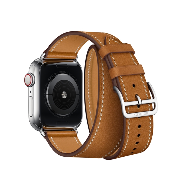 اپل واچ 4 هرمس دو دور بند قهوه ای 40mm