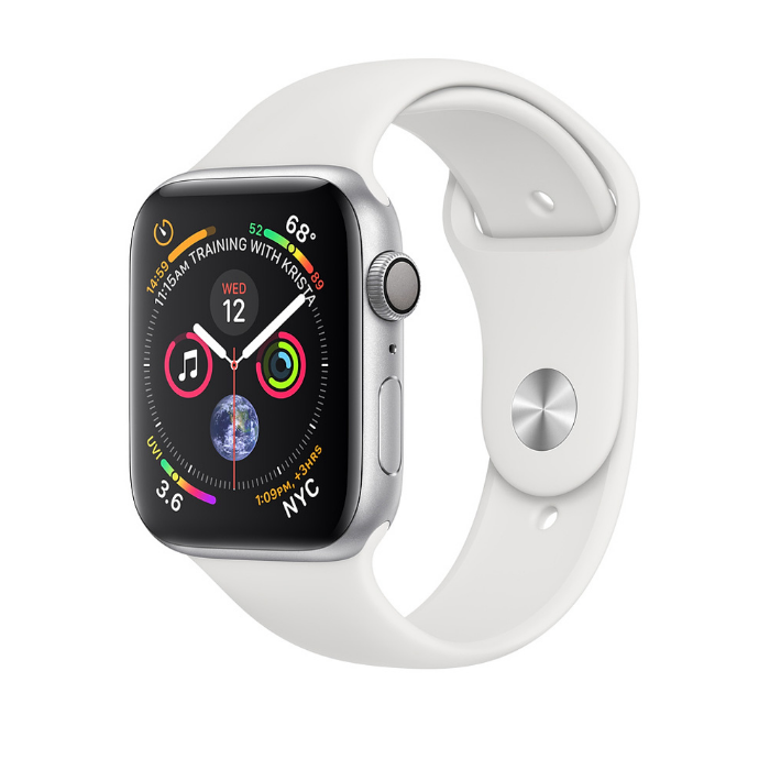 اپل واچ 4 آلومینیوم سیلور اسپورت بند سفید 44mm