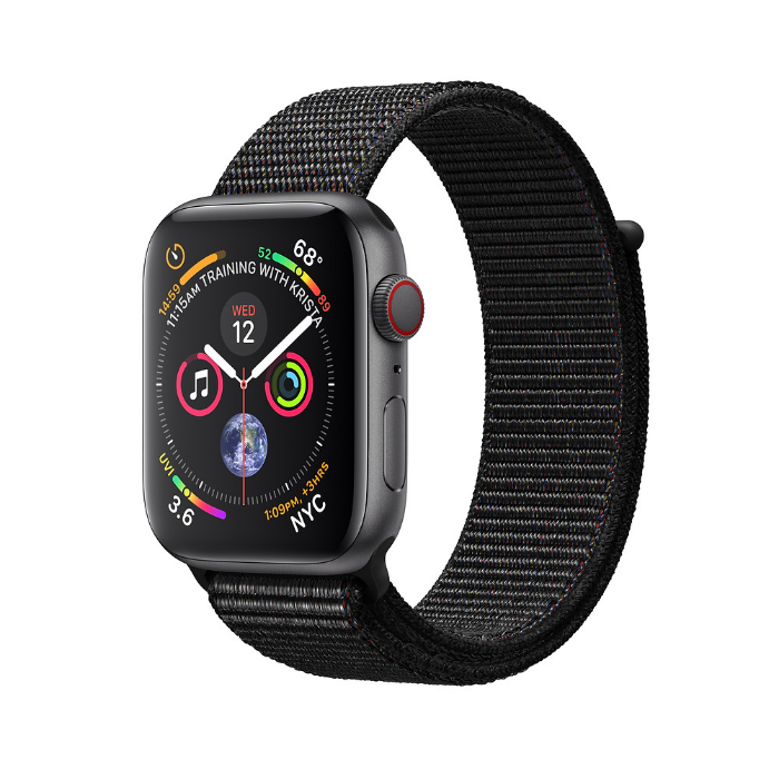 اپل واچ 4 سلولار آلومینیوم گری اسپورت لوپ بند مشکی 40mm