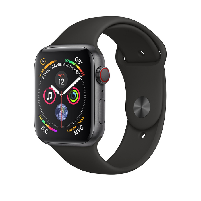 اپل واچ 4 سلولار آلومینیوم گری اسپورت بند مشکی 44mm