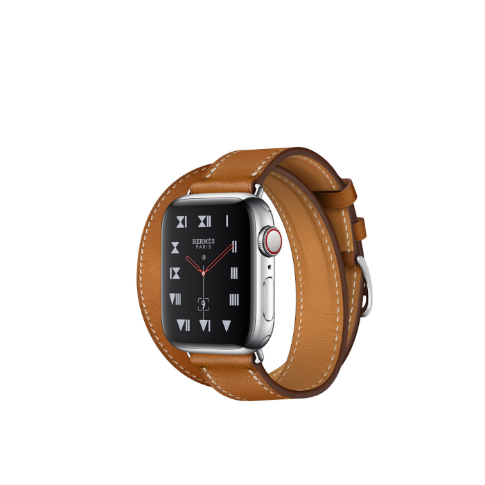 اپل واچ 4 هرمس دو دور بند قهوه ای 40mm