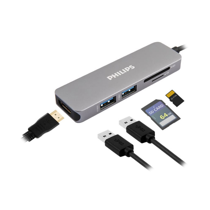 تبدیل USB-C مولتی پورت فیلیپس مدل SWR1608C/93