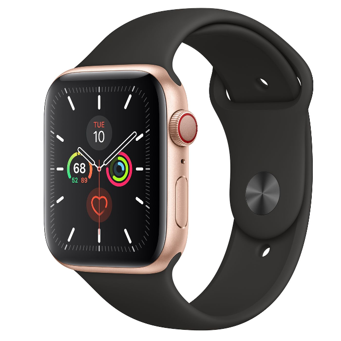اپل واچ 5 سلولار آلومینیومی گلد اسپورت بند 44mm