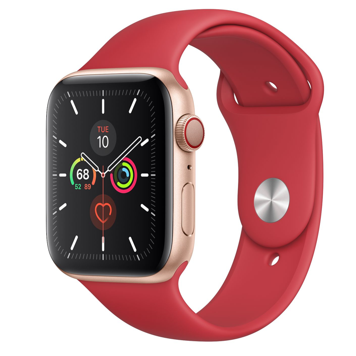 اپل واچ 5 سلولار آلومینیومی گلد اسپورت بند 44mm