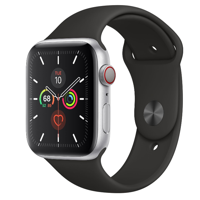 اپل واچ 5 سلولار آلومینیومی سیلور اسپورت بند 44mm