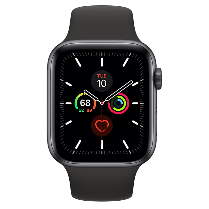 اپل واچ 5 سلولار آلومینیومی مشکی اسپورت بند 44mm