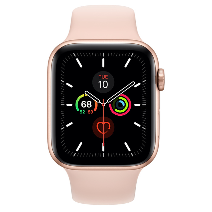 اپل واچ 5 سلولار آلومینیومی گلد اسپورت بند 44mm