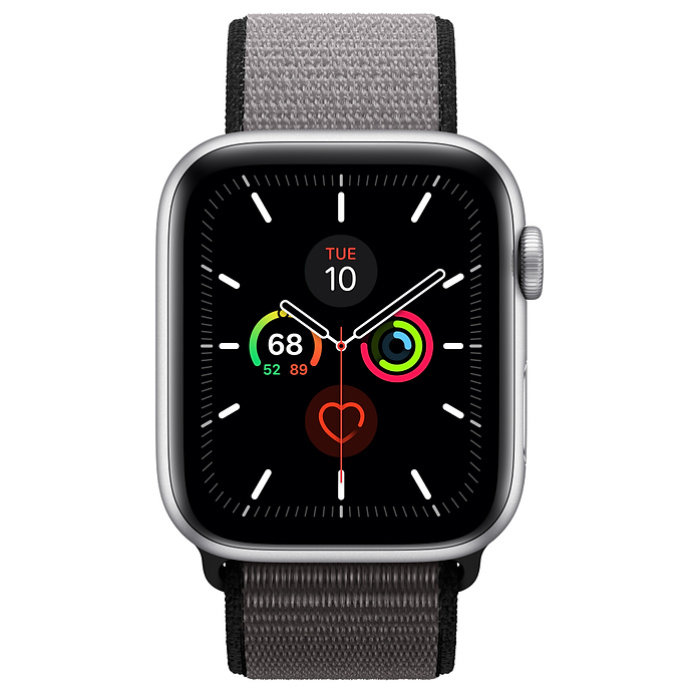 اپل واچ 5 آلومینیومی سیلور اسپورت لوپ 44mm