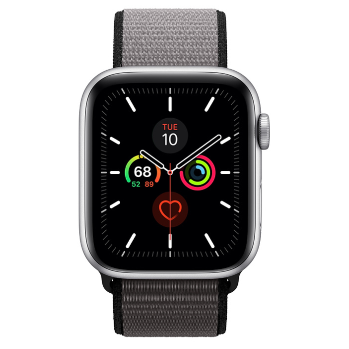 اپل واچ 5 سلولار آلومینیومی سیلور اسپورت لوپ 44mm